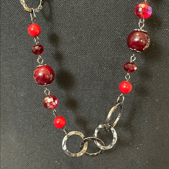 Premier Design Elegant Red and Silver Necklace - Picture 2 of 3